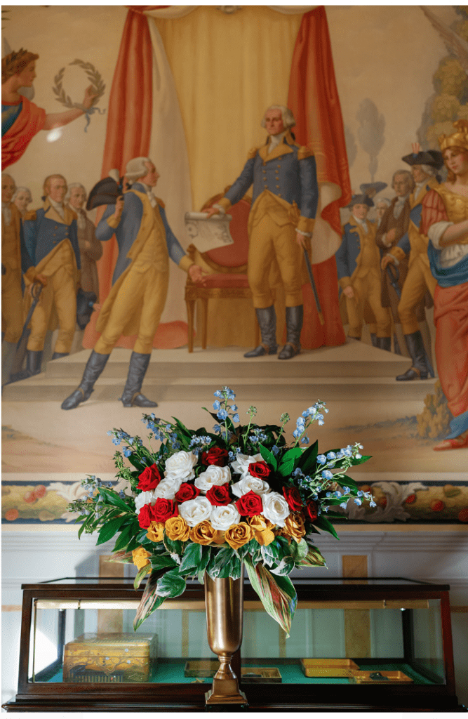 Art in Bloom DC photo of George Washington mural designed by CPK Floral Designs